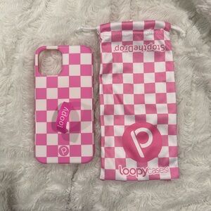 Loopy Case in Pink Checkered for iPhone 12 Pro